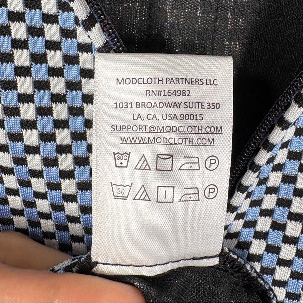 ModCloth Retro 50s Inspired Check Print Swing Dress Size 1X Collared Knee Length - Picture 6 of 7